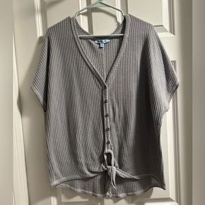 Off the shoulder waffle blouse